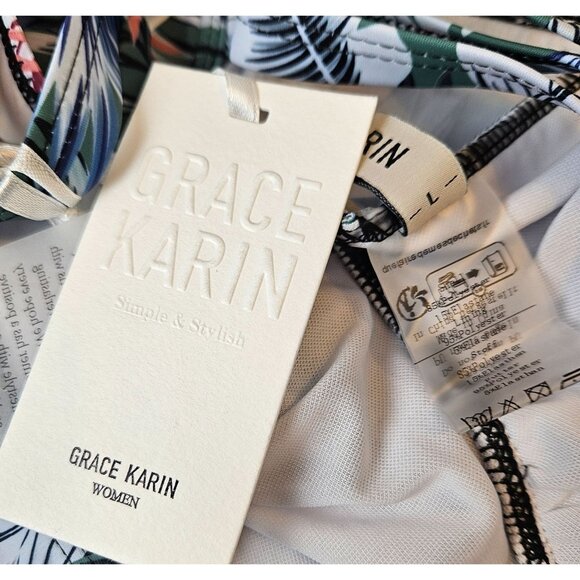 Grace Karin Womens Tankini Top Size Large Swimsuit Pool Beach Tropical Cruise - Picture 4 of 6